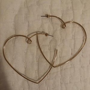 J. Crew Heart Hoop Earrings